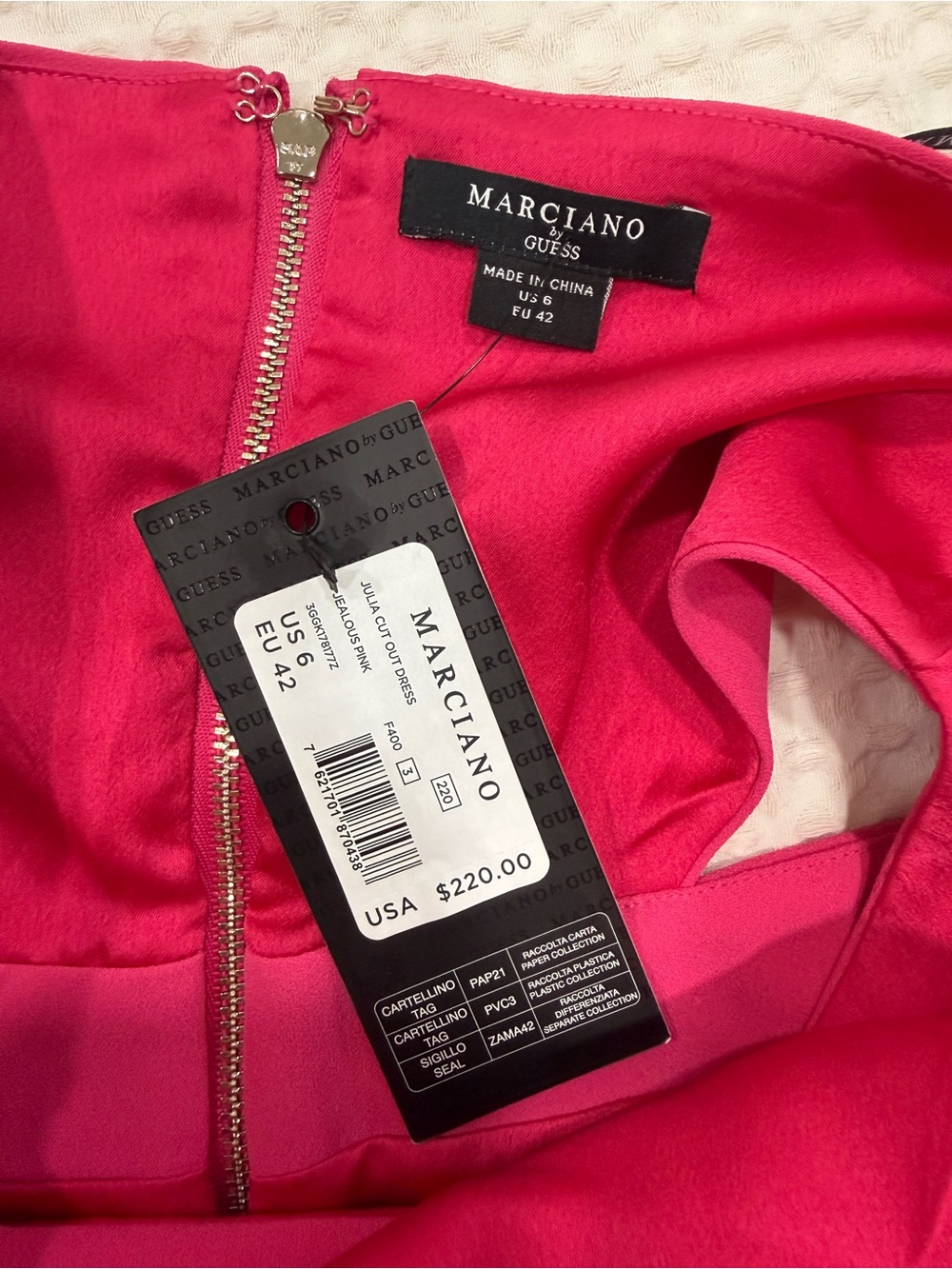 Guess by Marciano Hot Pink Halter Cutout Mini Dress - Picture 3 of 3